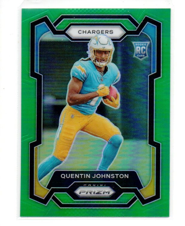 2023 Prizm Quentin Johnston #353 Green Prizm RC Chargers