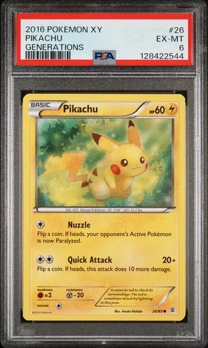 2016 POKEMON XY GENERATIONS #26 PIKACHU PSA 6