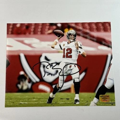 Tom Brady Autographed Photo 8x10 TB Buccaneers Hand Signed #12 w/COA Hologram
