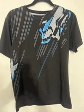 FOX Tech Men’s Crew Neck T-Shirt Small Black Blue And Gray Details