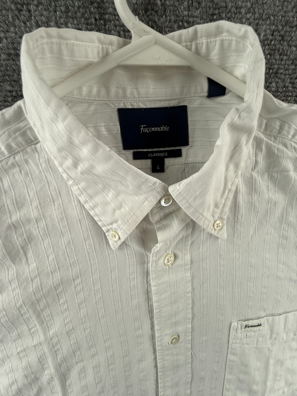 Faconnable Cotton Large Button-Down Striped White… - image 3