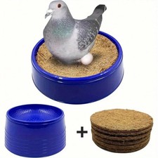 Plastic Pigeon Nest Bowls with 6 Coconut Mats, for Birds Breeding