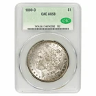 1880O Morgan Silver Dollar $1 CAC AU 58