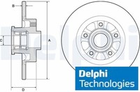 2X Bremsscheibe Delphi BG9190RSC 2 Bremsscheiben Hinterachse Hinten