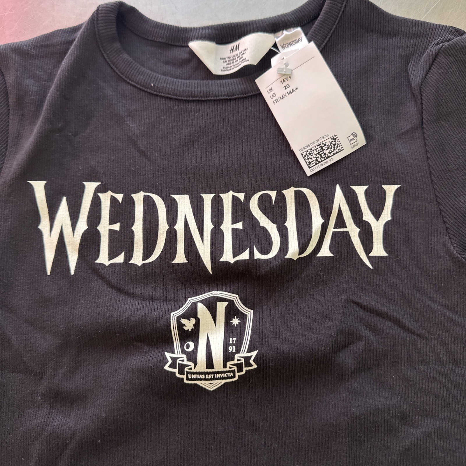 H&M Wednesday Top Black Size 20 Girls thumbnail 2