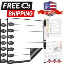 2 Pieces Magnetic Weekly Dry Erase Boards Erasable Weekly Calendars Whiteboar...