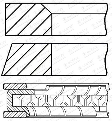 1X Goetze Engine 08-447200-00 Kolbenringsatz FüR Kia Hyundai-image