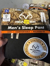Realtree Men s Sleep Pants Pant Black Size L Relaxed Fit