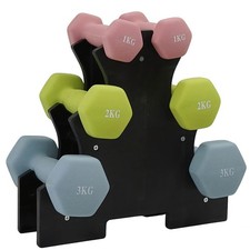 Complete 12KG Dumbbell Set with Storage Stand Hex Weights for Home Gym Training