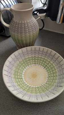 Denby Burlington Rainbow Obstschale Krug Albert Colledge Vintage Steingut Retro