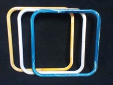 Lot of 3 Square Vintage Marbella Rings For Macrame 9" Blue,White,Yellow