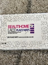 Vintage Beautihome Lace Place Mats Disposable Lace 24 Made In USA