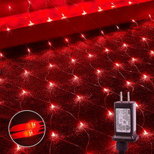 Outdoor Christmas Net Lights, 9.8Ftx6.6Ft 192 LED Fairy String Light with 8 Lig