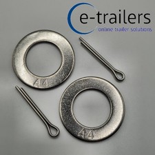 2x A4 STAINLESS STEEL WASHERS & SPLIT PINS FOR BOAT TRAILER ROLLERS