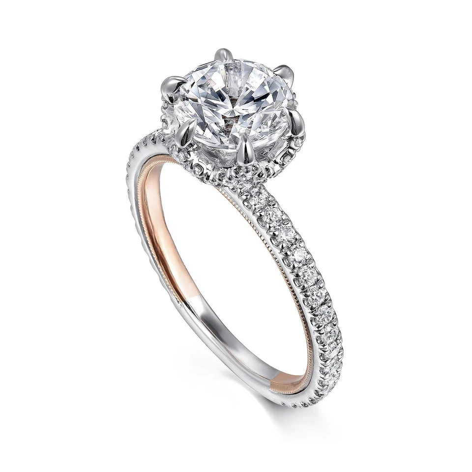 2.00 Ct Round Cut 18k Multi Gold IGI Certified Lab Grown Diamond Engagement Ring - Image 3 of 4