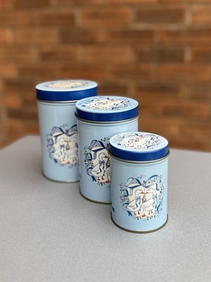 Vintage Gans Nistdosen 3er Set Sammlerstück Ente Vogel blau