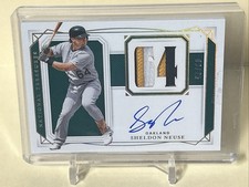 2020 National Treasures Sheldon Neuse Die Cut Auto 3/25 Oakland Athletics A’s