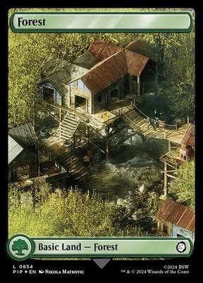 Light Play x 1 Forest (0854) - Surge Foil Fallout Variants