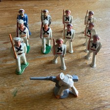 12 Vintage Barclay Manoil Lead Marching Navy Sailor Soldier W/Riffles Figurines