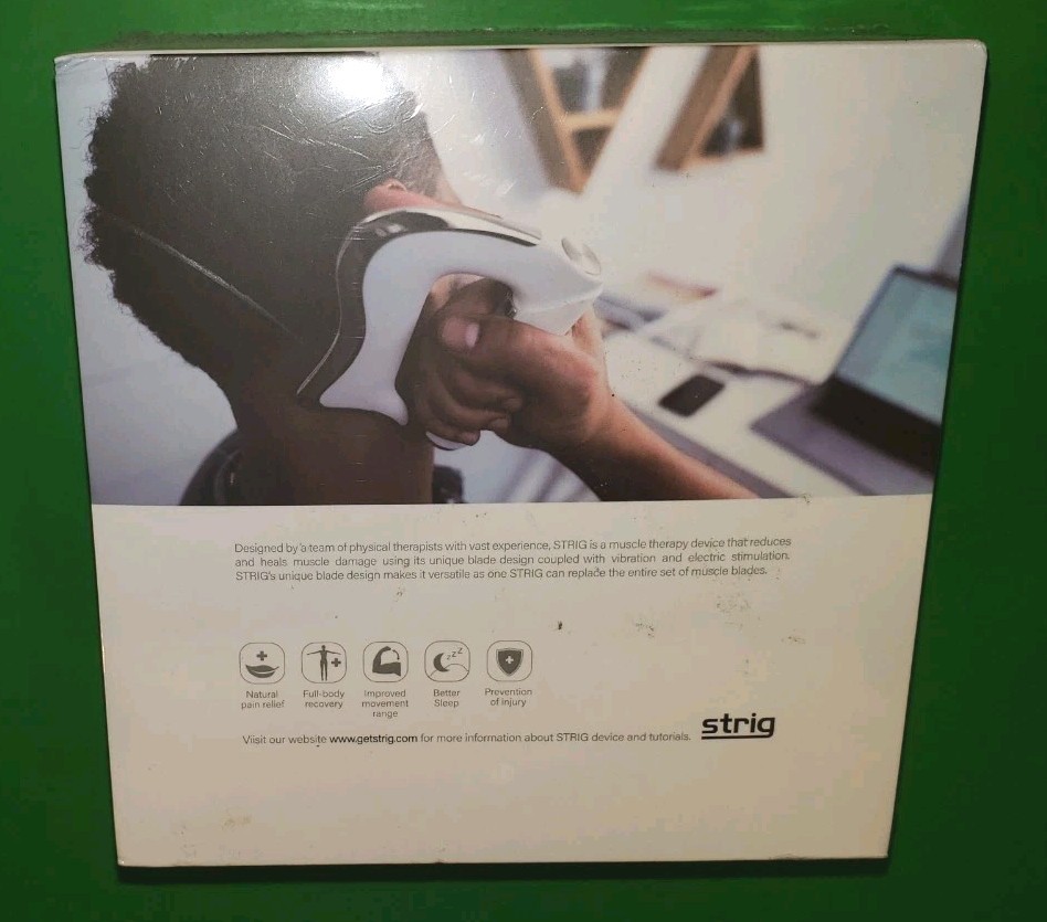 NEW STRIG Full Body Glide Action Bio Blade Self-Massage Therapy Device White