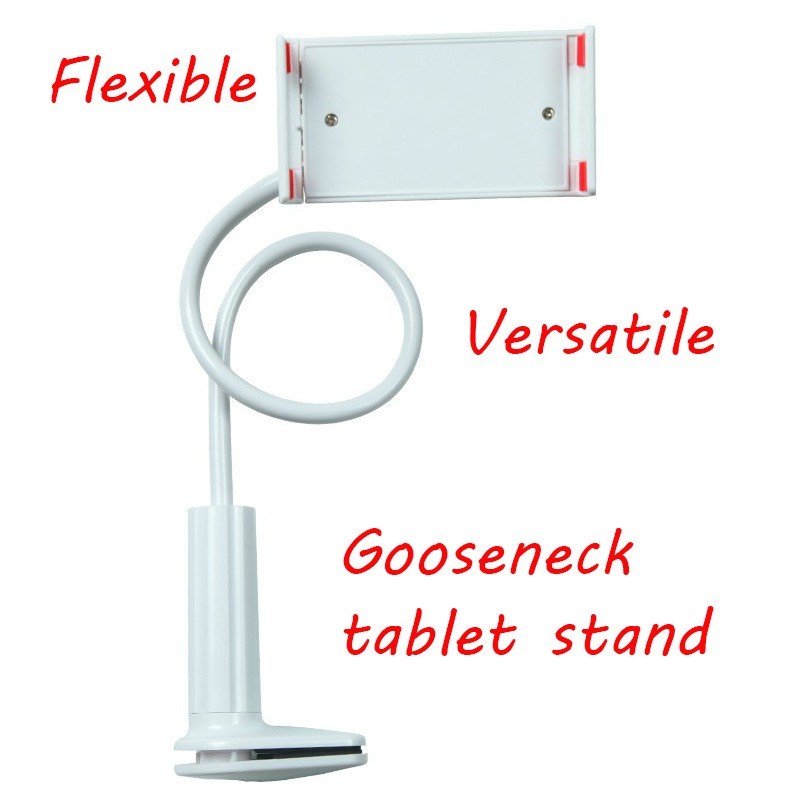 Flexible Gooseneck Tablet Stand with Sturdy Clamp Adjustable Viewing Mount