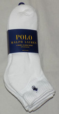 Polo Ralph Lauren Men's 6 Pairs Classic Sport Quarter Cut Socks White Size 10-13