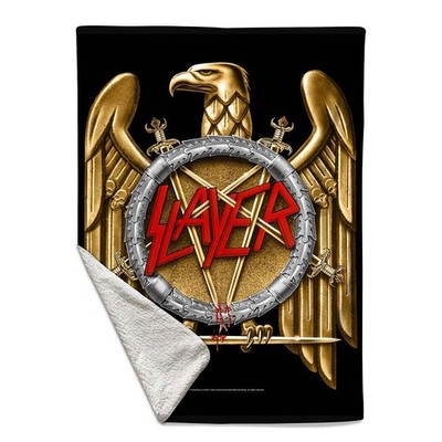 SLAYER Sherpa Fleece Blanket: GOLD EAGLE  (single) 50X60''