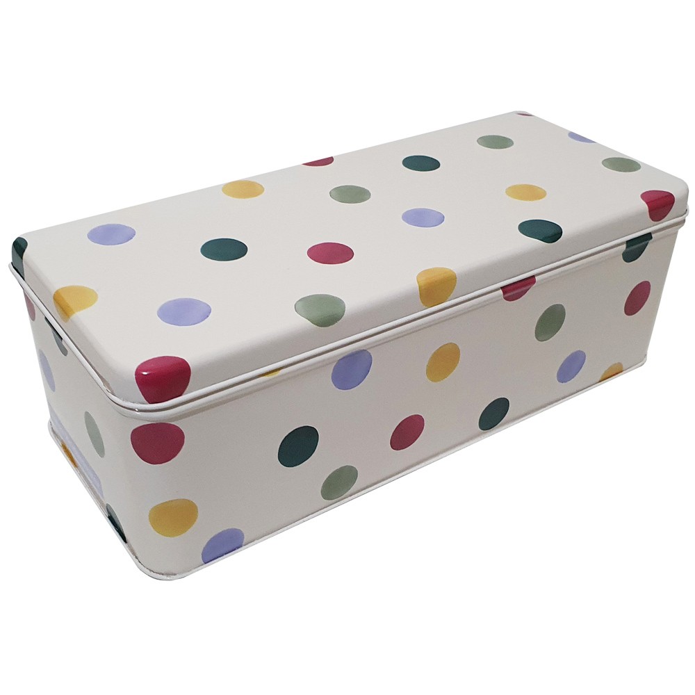 Emma Bridgewater Polka Dot Long Deep Rectangular Storage Tin 24cm PD2090