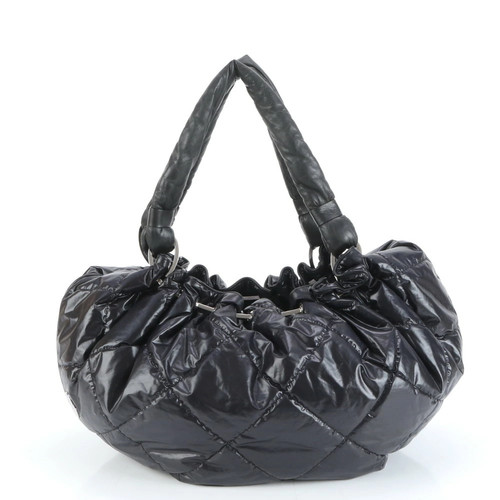 Moncler Sophie Quilted Down Leather Tote Bag Shoulder Black A4 Women's EEE