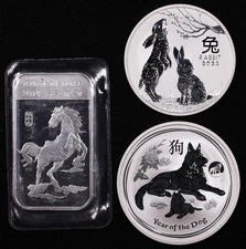 2014, 2018, & 2023 Lunar Series 1 oz .999 Fine Silver 3pc Set - Lion Privy!