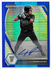 2021 Prizm Draft CJ Rodriguez Autograph Blue Carolina Hyper #158 Vandy/Athletics