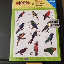 Amazing Designs Embroidery CD - Colorful Birds I - 20 Classic Designs JUMBO