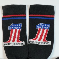 Harley Davidson Socks, Men’s Large, 2 Pair NEW! Made In USA Black HD #1 Logo