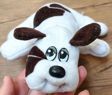 1985 Tonka Pound Puppies 8" Stuffed Plush White Brown Spots Puppy Dog
