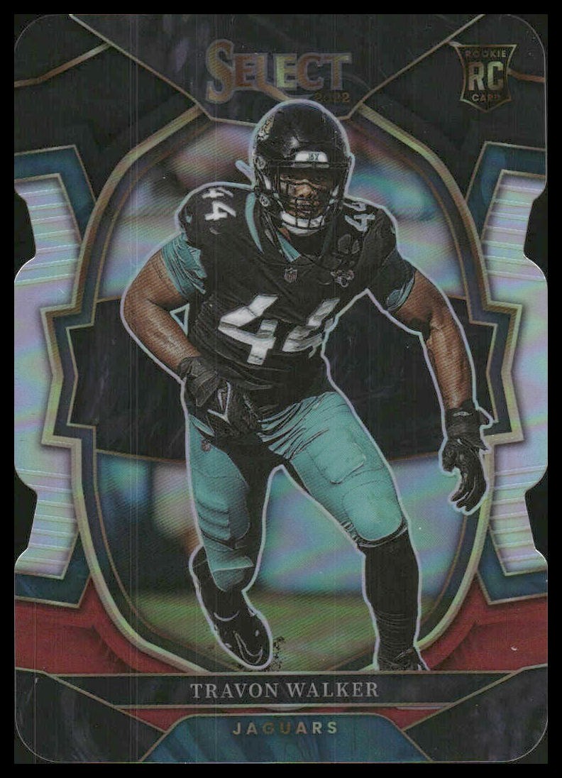 2022 Panini Select #42 Travon Walker Rookie Black and Red Prizm Die Cut Jaguars