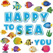 Ocean Theme Fish Classroom Bulletin Board Decorations Tropical Fish Paper Cut...