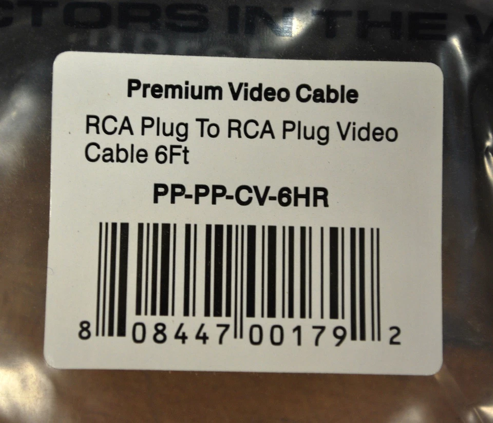 Comprehensive PP-PP-CV-6HR RCA plug to RCA Plug Video Cable 6FT - NEW - Image 2 of 3
