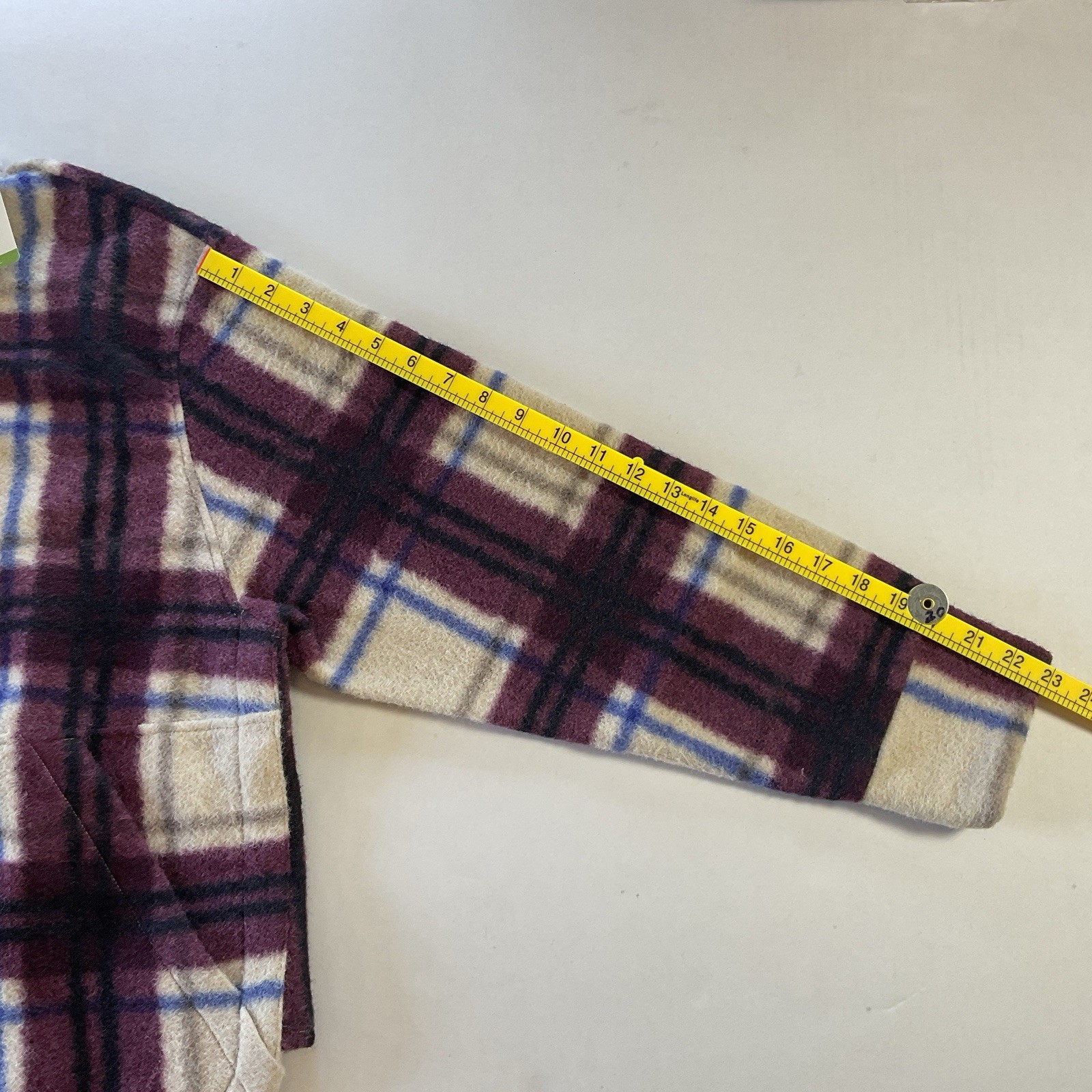 Alpine Design Women’s Fleece Jacket XXL Iowa Plaid 1/4 Zip Burgundy NWT