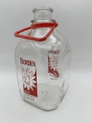 Vintage Borden Elsie One Gallon Glass Milk Jug Bottle Red Plastic Handle