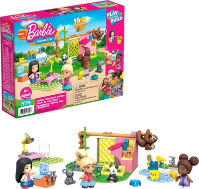 Mega Construx Barbie Tierpflegestation Spielset Alter 4+ BRANDNEU 97 TEILE