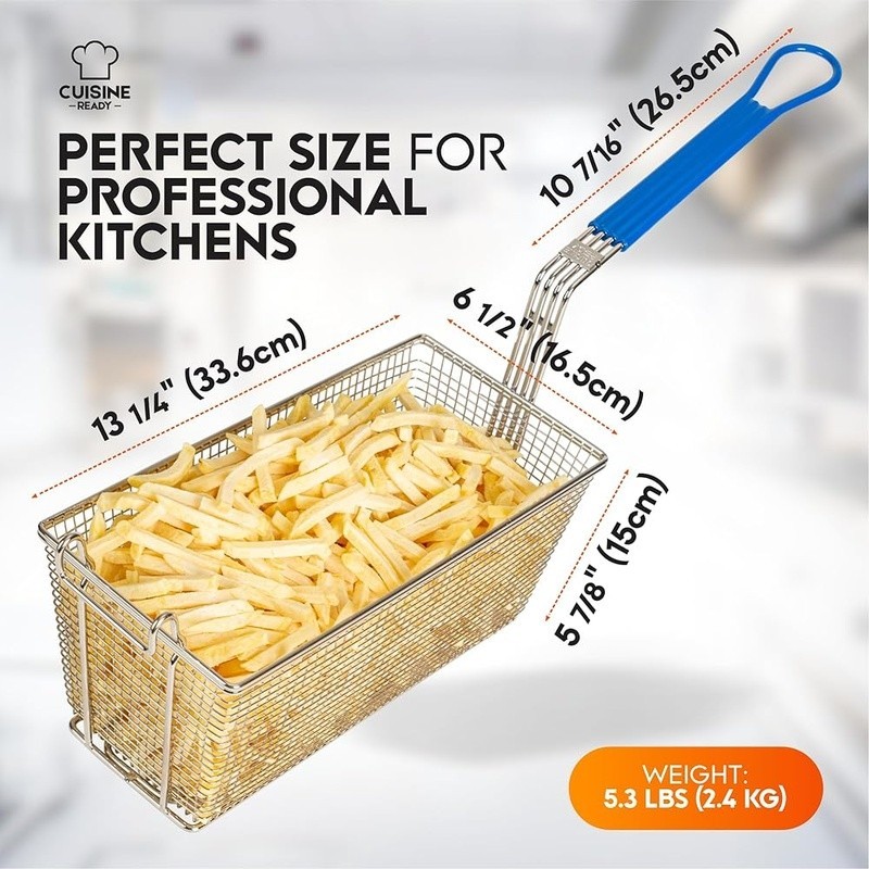 4PACK Deep Fryer Basket Heavy Duty Nickel Plated Iron Easy Clean Commercial Use