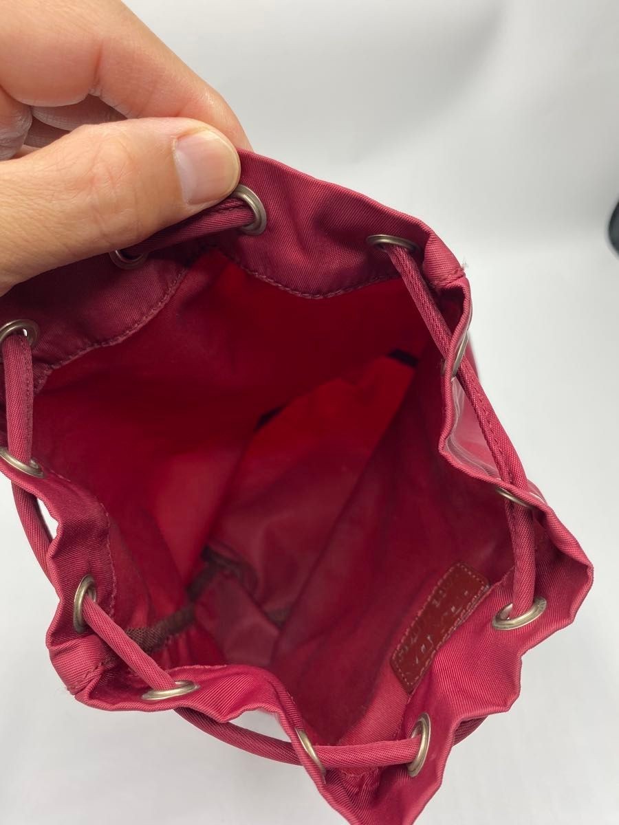 Authentic PRADA Nylon Drawstring Pouch Bordeaux T… - image 12