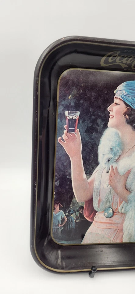 Vintage Coca Cola Tray 1973 Flapper Girl 1925 Ad Metal Serving Platter - Image 3 of 4
