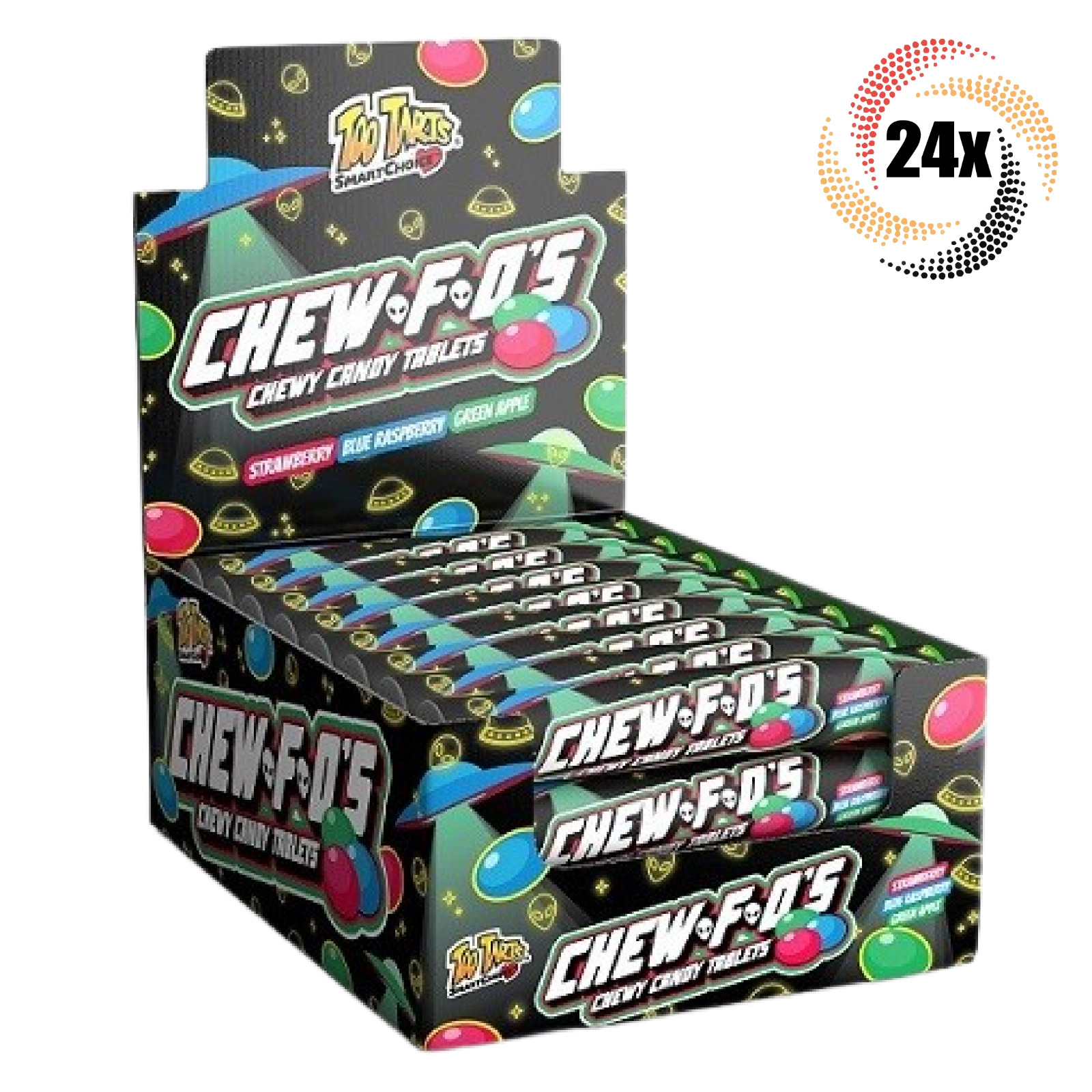 Полная коробка из 24 упаковок Too Tarts Chew F Os Жевательные конфеты в виде ассорти в таблетках | 1,05 унции