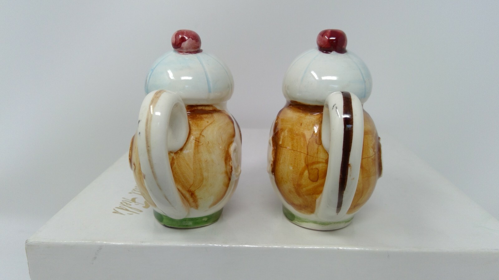 Vintage Anthropomorphic Teapot w/ Face & Baseball Cap Salt & Pepper S&P