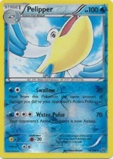 Pelipper 19/108 Roaring Skies Reverse Holo Uncommon Light Play Pokemon DNA GAMES