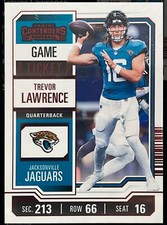 2023 Panini Contenders Red Game Ticket Trevor Lawrence #48 Jacksonville Jaguars