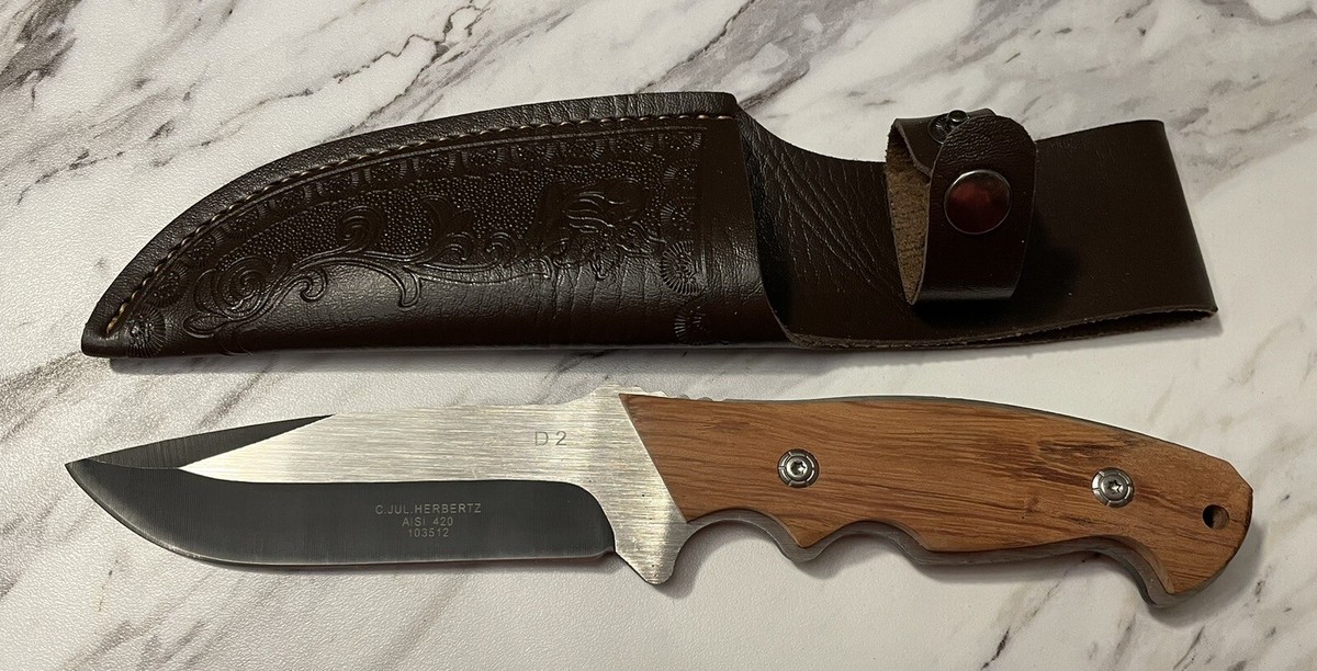 C. Julius Herbertz 9 1/8” D2 fixed blade hunter. | eBay
