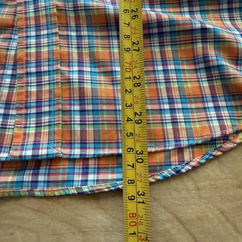 Polo Ralph Lauren pomarańczowa krata bawełna Oxford koszulka z guzikami XL bez prasowania - Zdjęcie 9 z 10