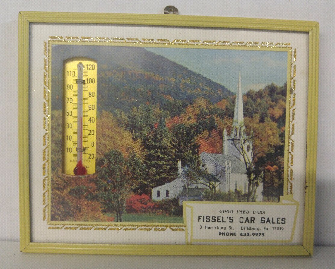 1970 Advertising Thermometer / Calendar Fissel's Used Car Sales Dillsburg PA eBay